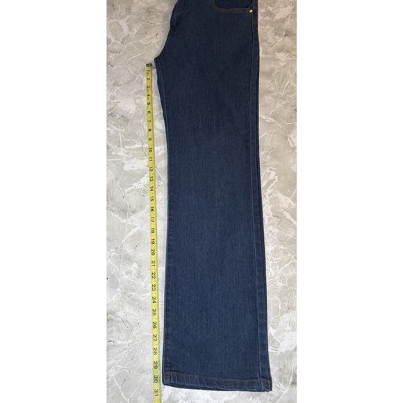 Mlle Penelope Jeans Womens Size 14 Blue Denim Rhinestone Mid Rise Straight Ankle - Picture 9 of 9